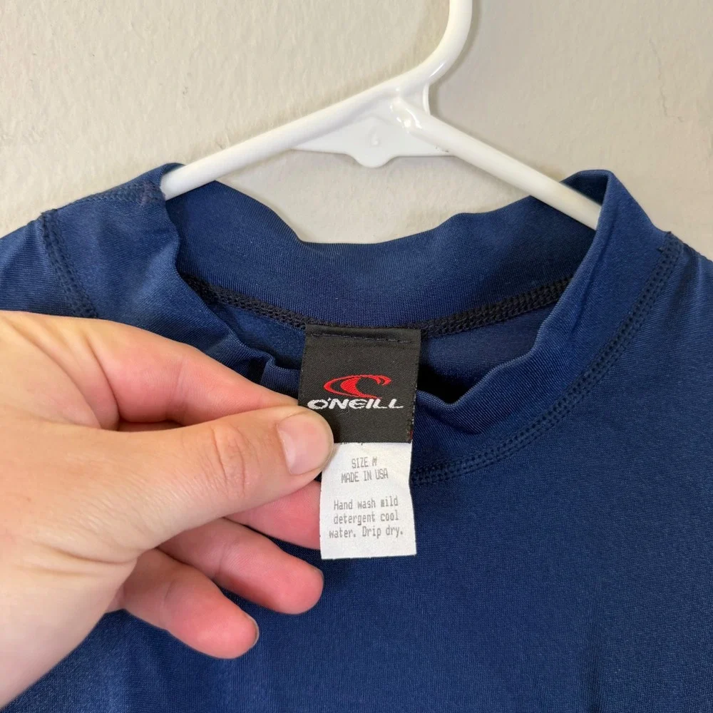 ONeill Mens Short Sleeve Rash‎ Guard Top Navy Blue Size Medium Surf Beach